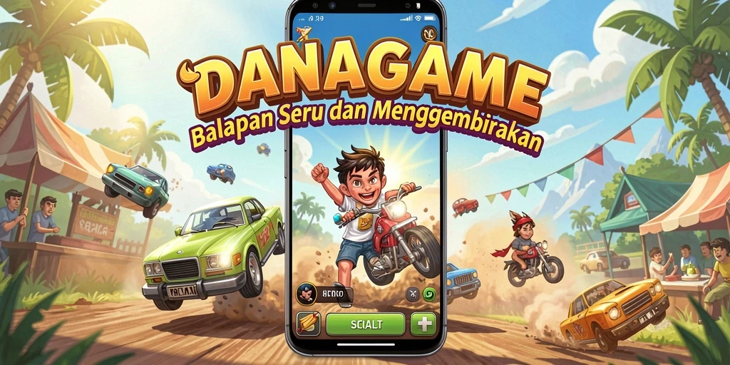 Tampilan gameplay balapan yang seru dan mendebarkan di DANAGAME.
