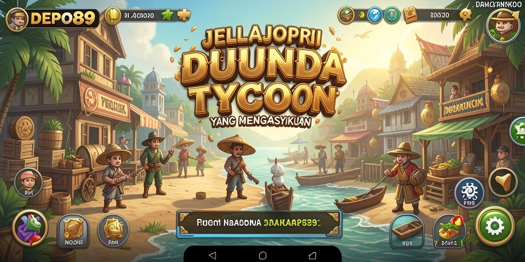 Gameplay DEPO89 yang melibatkan manajemen bisnis Tycoon.