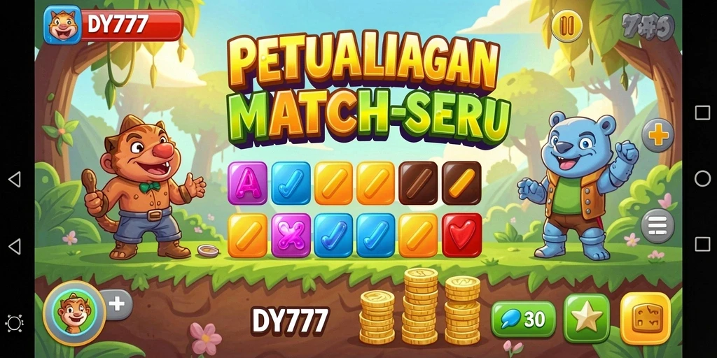 Screenshot gameplay DY777 menampilkan keseruan mencocokkan objek.