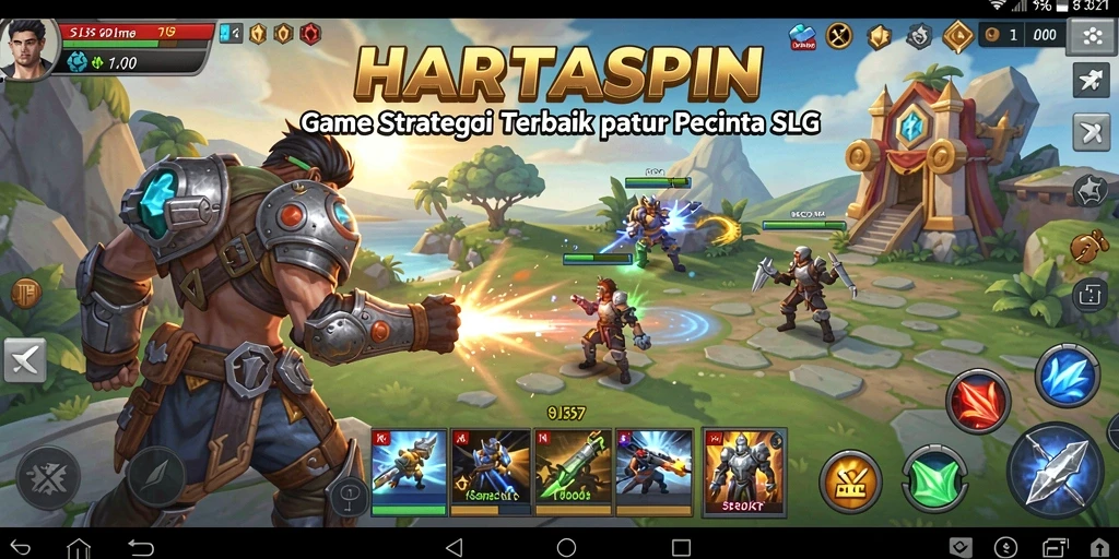 Screenshot HARTASPIN menampilkan aksi pertempuran yang mendebarkan di dunia SLG.