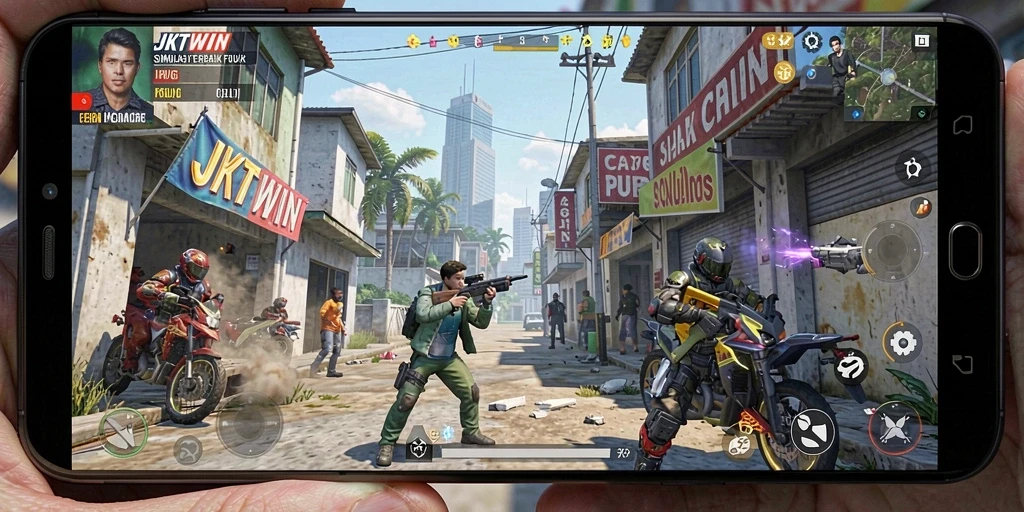 Tampilan gameplay <strong>JKTWIN</strong> yang memukau dan realistis.