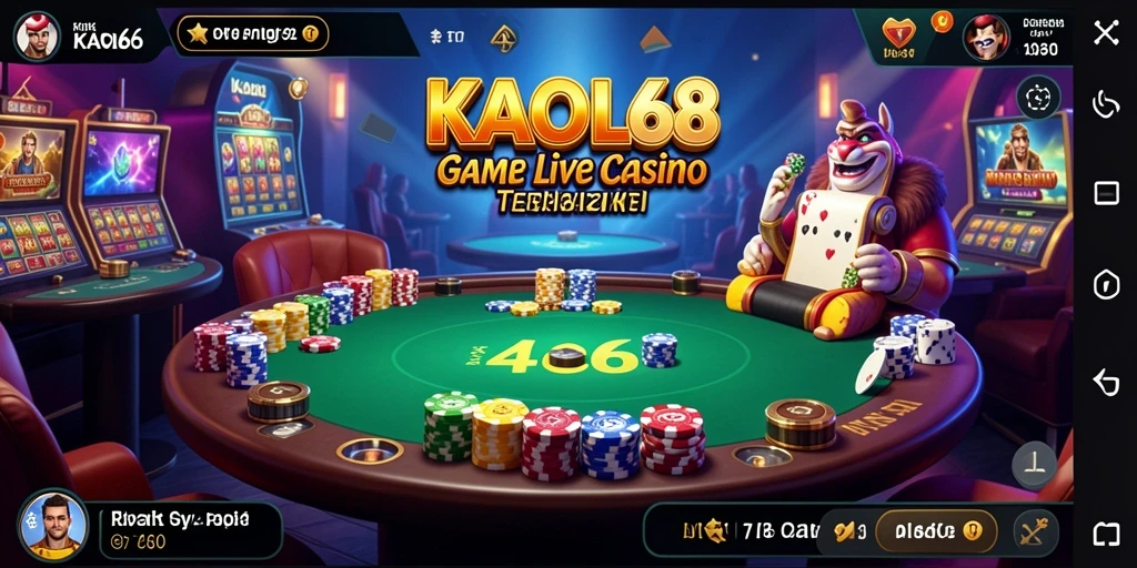Tangkapan layar KAOL68 menampilkan dealer langsung dalam permainan Live Casino.