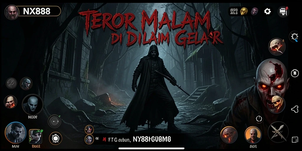 Screenshot NX888 menampilkan gameplay menegangkan dengan suasana Horror yang mencekam.