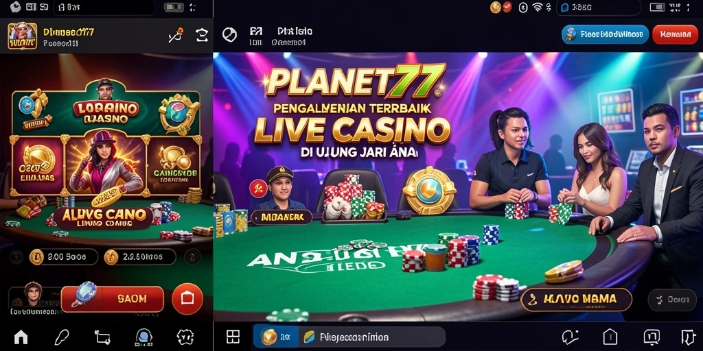 Tampilan gameplay menarik dalam aplikasi PLANET77 Live Casino.