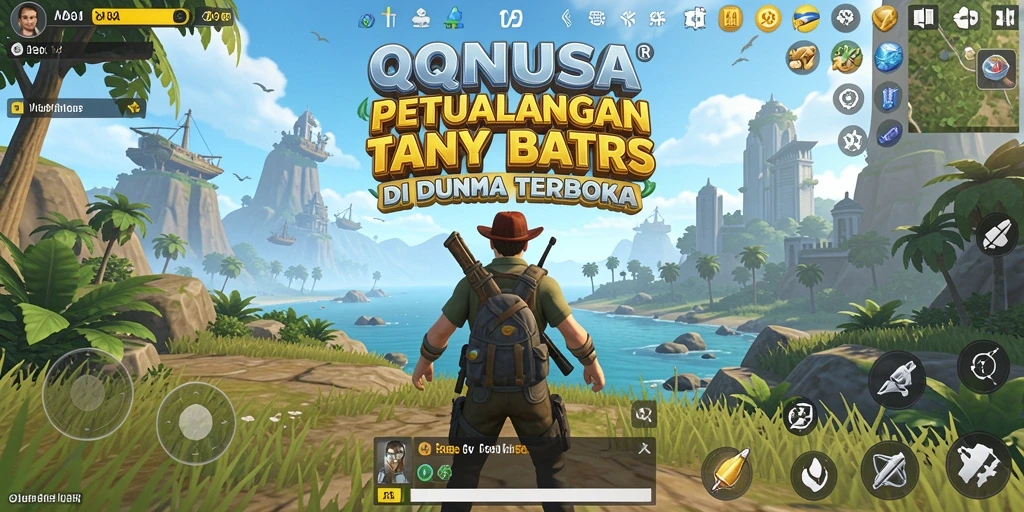 Screenshot menunjukkan aksi petualangan mendebarkan dalam dunia terbuka QQNUSA.