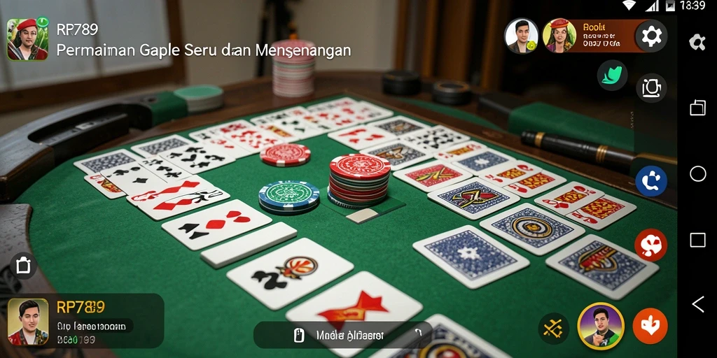 Screenshot gameplay RR789 menampilkan suasana bermain Gaple yang seru.