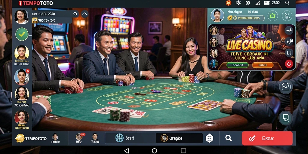 Gameplay Live Casino yang menegangkan dan interaktif di TEMPOTOTO.